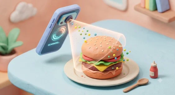 Scanning a dish with a phone